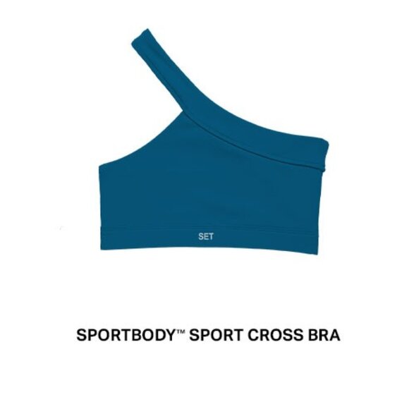 SET Active Sportbody™ One-Shoulder Sports Cross Bra - Scuba - Size Small - Picture 5 of 7